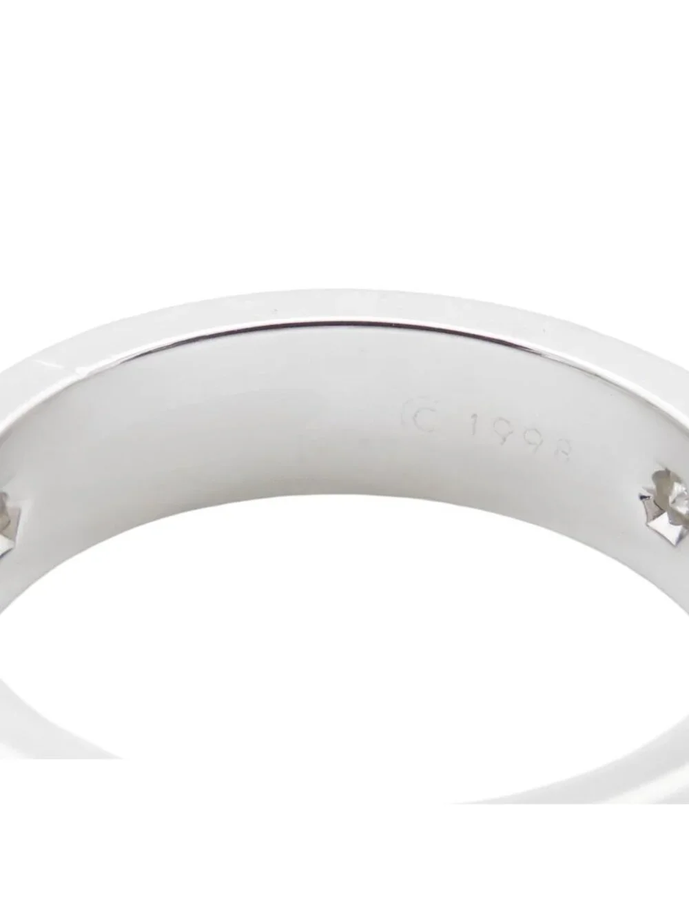 Cartier Love Ring White Gold 18K Diamond Half 59